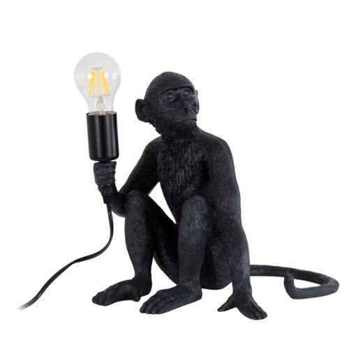 GloboStar® GLOBOSTAR® APES 01807 Μοντέρνο Επιτραπέζιο Φωτιστικό Πορτατίφ με Ντουί 1 x E27 AC 220-240V IP20 - Μαύρο - Μ30 x Π27 x Υ30cm