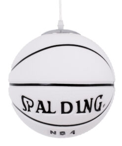 GloboStar® GLOBOSTAR® SPALDING NBA 01031 Παιδικό Κρεμαστό Φωτιστικό Οροφής με Ντουί 1 x E27 AC 220-240V IP20 - Λευκό & Μαύρο - Μ25 x Π25 x Υ25cm