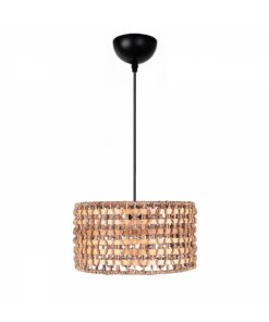 GloboStar® GLOBOSTAR® POMEGRANDE 204-0158 Boho Κρεμαστό Φωτιστικό Οροφής με Ντουί 1 x E27 AC 220-240V IP20 - Μπεζ & Καφέ - Μ30 x Π30 x Υ16cm