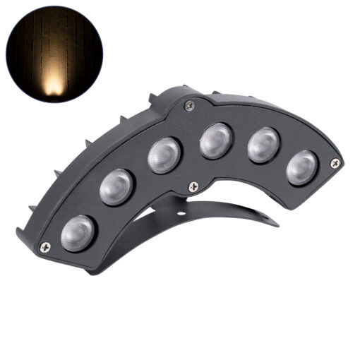 GloboStar® GLOBOSTAR® TREELIGHT-GINA 90679 Κυρτή Μπάρα Φωτισμού Wall Washer για Φυτά - Δέντρα LED 6W 660lm 30° DC 24V Αδιάβροχο IP65 Θερμό Λευκό 2700K Dimmable - Γκρι Ανθρακί - Μ18 x Π3.5 x Υ7cm - 3 Χρόνια Εγγύηση