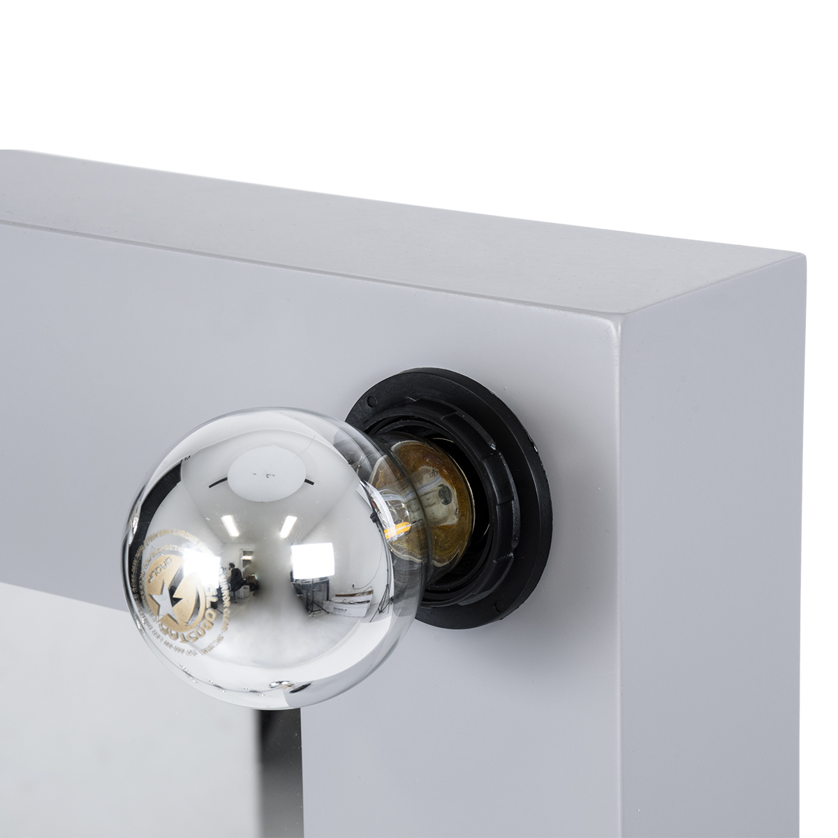GloboStar® MAKEUP MIRROR-160x80-3 Μοντέρνος Καθρέπτης Μακιγιάζ με Πλαίσιο Φυσικού Ξύλου με Διακόπτη On/Off 20 x E27 AC220-240V - Μ80 x Π7 x Υ160cm - Γκρι Τσιμέντου 11 GloboStar® MAKEUP MIRROR-160x80-3 Μοντέρνος Καθρέπτης Μακιγιάζ με Πλαίσιο Φυσικού Ξύλου με Διακόπτη On/Off 20 x E27 AC220-240V - Μ80 x Π7 x Υ160cm - Γκρι Τσιμέντου - Image 10