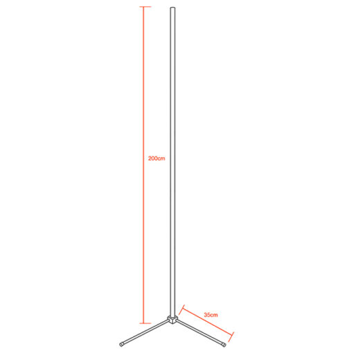 GloboStar® Μοντέρνο Minimal Επιδαπέδιο Μαύρο Φωτιστικό 200cm LED 40 Watt με Ασύρματο Χειριστήριο 2.4G RF & Dimmer RGBW+WW Πολύχρωμο - Ψυχρό - Ημέρας - Θερμό GloboStar ALIEN Design GLOBO-200-9
