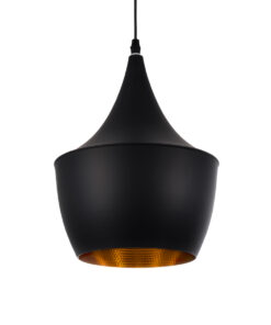 GloboStar® GLOBOSTAR® SHANGHAI 01025-A Μοντέρνο Κρεμαστό Φωτιστικό Οροφής με Ντουί 1 x E27 AC 220-240V IP20 - Μαύρο & Χρυσό - Μ24 x Π24 x Υ30cm