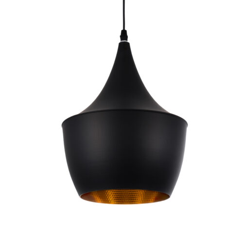 GloboStar® GLOBOSTAR® SHANGHAI 01025-A Μοντέρνο Κρεμαστό Φωτιστικό Οροφής με Ντουί 1 x E27 AC 220-240V IP20 - Μαύρο & Χρυσό - Μ24 x Π24 x Υ30cm