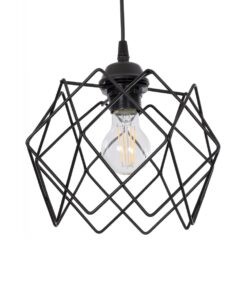 GloboStar® GLOBOSTAR® SOLON 201-0059 Μοντέρνο Κρεμαστό Φωτιστικό Οροφής με Ντουί 1 x E27 AC 220-240V IP20 - Μαύρο - Μ24 x Π24 x Υ23cm