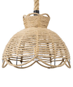 GloboStar® GLOBOSTAR® VENIER 01610 Boho Κρεμαστό Φωτιστικό Οροφής με Ντουί 1 x E27 AC 220-240V IP20 - Μπεζ - Μ35 x Π35 x Y26cm