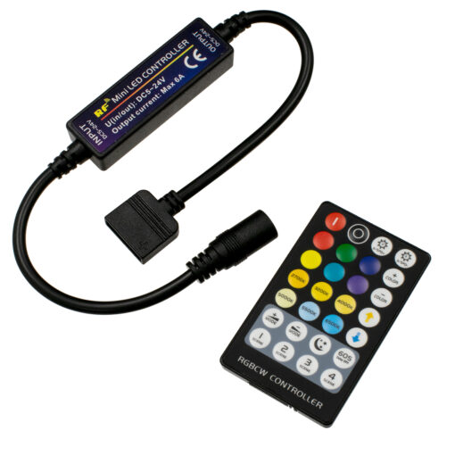 GloboStar® GLOBOSTAR® CONTROLI 73427 Σετ Dimmer / Controller με RF Ασύρματο Χειριστήριο με 5 x 1.2A 28.8W Κανάλια DC 5-24V 6A 144W Max IP20 - RF2.4Ghz - Μ30 x Π1.7 x Υ1.1cm - 2 Χρόνια Εγγύηση