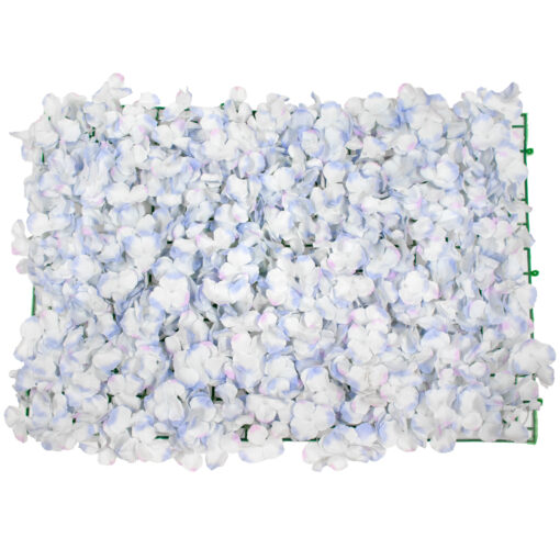 GloboStar® GloboStar® 78321 Συνθετικό Πάνελ Λουλουδιών - Κάθετος Κήπος Άγρια Ορτανσία Γαλάζιο/Λευκό Μ60 x Υ40 x Π5cm