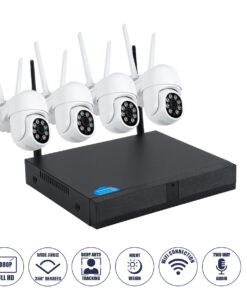 GloboStar® GloboStar® 86039 Ασύρματο Καταγραφικό με 4 x Camera 2MP 1080P WiFi 360° Μοιρών - Αδιάβροχο IP66 - Νυχτερινή Όραση με LED IR - Διπλή Κατέυθυνση Ομιλίας - Ανιχνευτή Κίνησης - Νυχτερινή Λήψη - Λευκό