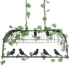 GloboStar® GLOBOSTAR® NEST 01646 Vintage Κρεμαστό Φωτιστικό Οροφής με Ντουί 3 x E27 AC 220-240V IP20 - Μαύρο & Πράσινο - Μ85.5 x Π37.5 x Y38cm