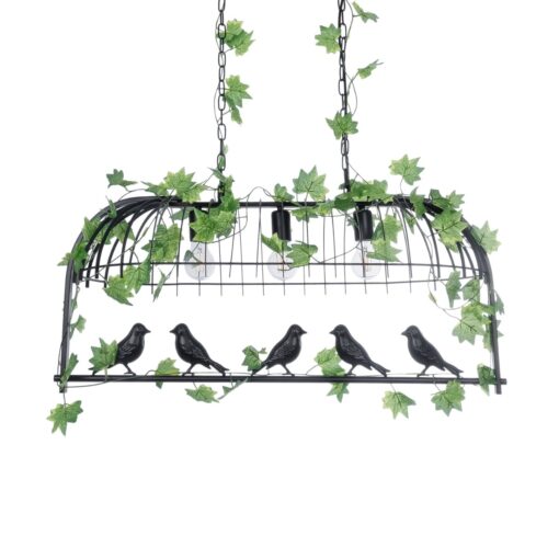 GloboStar® GLOBOSTAR® NEST 01646 Vintage Κρεμαστό Φωτιστικό Οροφής με Ντουί 3 x E27 AC 220-240V IP20 - Μαύρο & Πράσινο - Μ85.5 x Π37.5 x Y38cm