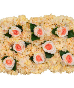 GloboStar® GloboStar® 78312 Συνθετικό Πάνελ Λουλουδιών - Κάθετος Κήπος Τριαντάφυλλο - Ορτανσία Μ60 x Υ40 x Π7cm