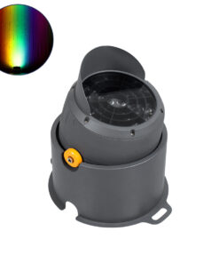 GloboStar® GloboStar® FLOOD-SIMA 90498 Κινούμενος Προβολέας - Σποτ Φωτισμού Wall Washer με Αντιθαμβωτική Γρίλια για Φωτισμό Κτιρίων LED 60W 5100lm 30° DC 24V Αδιάβροχο IP67 Μ29 x Π24 x Υ28.5cm RGBW DMX512 - Γκρι Ανθρακί - 3 Years Warranty