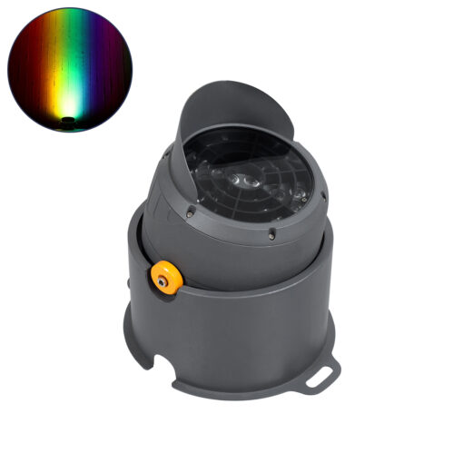 GloboStar® GloboStar® FLOOD-SIMA 90498 Κινούμενος Προβολέας - Σποτ Φωτισμού Wall Washer με Αντιθαμβωτική Γρίλια για Φωτισμό Κτιρίων LED 60W 5100lm 30° DC 24V Αδιάβροχο IP67 Μ29 x Π24 x Υ28.5cm RGBW DMX512 - Γκρι Ανθρακί - 3 Years Warranty