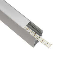 GloboStar® GLOBOSTAR® ALP-LINEAR LUMILINE 61765-3M Επιφανειακό / Κρεμαστό / Επιτοίχιο Προφίλ Αλουμινίου με Λευκό Γαλακτερό Πατητό Κάλυμμα για Ταινίες LED IP20 - Γκρι Ανθρακί Ματ - Μ300 x Π3.5 x Υ7cm