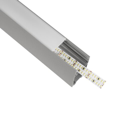 GloboStar® GLOBOSTAR® ALP-LINEAR LUMILINE 61765-3M Επιφανειακό / Κρεμαστό / Επιτοίχιο Προφίλ Αλουμινίου με Λευκό Γαλακτερό Πατητό Κάλυμμα για Ταινίες LED IP20 - Γκρι Ανθρακί Ματ - Μ300 x Π3.5 x Υ7cm