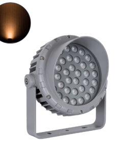 GloboStar® GLOBOSTAR®FLOOD-MENA 90337 Προβολέας Σποτ Wall Washer με Αντιθαμβωτική Γρίλια LED 36W 3060lm 30° AC 220-240V Αδιάβροχο IP67 Πορτοκαλί 2200K - Γκρι Ανθρακί - Μ23.5 x Π17.5 x Υ25.5cm - 3 Χρόνια Εγγύηση