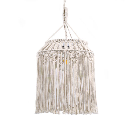 GloboStar® GLOBOSTAR® ALGERIA 36202 Μοντέρνο Κρεμαστό Φωτιστικό Οροφής με Ντουί 1 x E27 AC 220-240V IP20 - Μπεζ - Μ40 x Π40 x Υ50cm