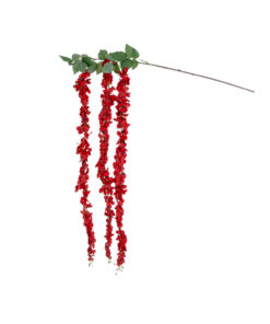 GloboStar® GloboStar® Artificial Garden RED WISTERIA FLOWER BRANCH 21519 Τεχνητό Διακοσμητικό κλαδί Βιστέρια Κόκκινο Φ45 x Υ164cm