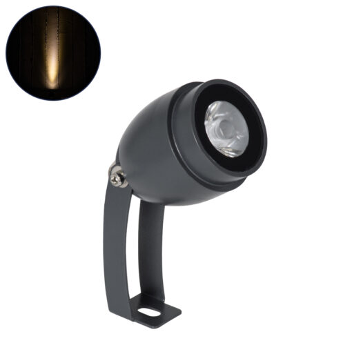 GloboStar® GLOBOSTAR® TREELIGHT-TREEGAL 90461 Σποτ Φωτισμού για Φυτά - Δέντρα με Βάση Μπετού & Κορμού LED 3W 330lm 15° DC 24V Αδιάβροχο IP65 Θερμό Λευκό 2700K Dimmable - Γκρι Ανθρακί - Μ5 x Π5 x Υ14.7cm - 3 Χρόνια Εγγύηση