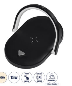 GloboStar® GloboStar® ECLIPSE 76558 Επιτραπέζιο Φωτιστικό Πορτατίφ LED 1.5W 1200lm 180° AC 220-240V IP20 Φυσικό Λευκό 4500K Dimmable Μαύρο Πλαστικό - Μ17 x Π13 x Υ10cm - 2 Xρόνια Εγγύηση