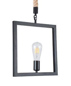 GloboStar® GLOBOSTAR® FRAISE 01077 Vintage Κρεμαστό Φωτιστικό Οροφής με Ντουί 1 x E27 AC 220-240V IP20 - Μαύρο & Μπεζ - Μ32 x Π4 x Υ32cm