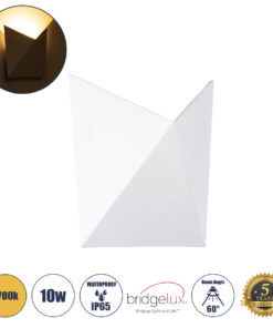 GloboStar® GloboStar® STEALTH 60518 Φωτιστικό Τοίχου - Απλίκα Αρχιτεκτονικού Φωτισμού Εσωτερικού/Εξωτερικού Χώρου Up or Down LED 10W 1000lm 60° AC220-240V Αδιάβροχο IP65 - Σώμα Αλουμινίου & Tempered Glass - Μ17 x Π17 x Υ7.5cm - Θερμό Λευκό 2700K - Λευκό - Bridgelux Chip - 5 Years Warranty