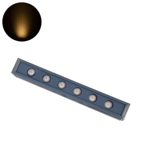 GloboStar® GLOBOSTAR® WASHER-VAIA 90179 Μπάρα Φωτισμού Wall Washer LED 6W 660lm 30° DC 24V Αδιάβροχο IP65 Θερμό Λευκό 2700Κ Dimmable - Γκρι Ανθρακί - Μ30 x Π4 x Υ5cm - 3 Χρόνια Εγγύηση