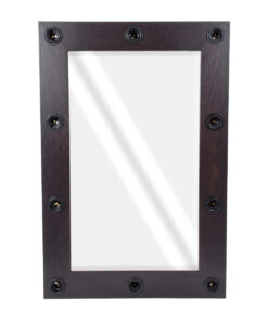 GloboStar® MAKEUP MIRROR-60x90-2 Μοντέρνος Καθρέπτης Μακιγιάζ με Πλαίσιο Φυσικού Ξύλου με Διακόπτη On/Off 10 x E27 AC220-240V - Μ60 x Π7 x Υ90cm - Καφέ Wenge 13 4b7c2b 60x90 4