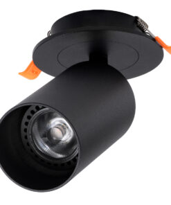 GloboStar® GLOBOSTAR® LEO 60350 Χωνευτό Κινούμενο Φωτιστικό Downlight Σποτ με Ντουί 1 x GU10 90° AC 220-240V IP20 - Μαύρο Ματ - Μ9 x Π9 x Υ17cm / Q7cm