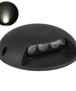 GloboStar® GLOBOSTAR® STEP-LUNA 90617 Αρχιτεκτονικό Φωτιστικό Διαδρόμου/Σκαλοπατιού LED 3W 345lm 10° DC 24V Αδιάβροχο IP65 Φυσικό Λευκό 4500K Dimmable - Μαύρο - Φ12 x Υ3cm - 3 Χρόνια Εγγύηση