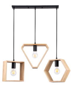 GloboStar® GLOBOSTAR® ELISE 00682 Μοντέρνο Κρεμαστό Φωτιστικό Οροφής με Ντουί 3 x E27 AC 220-240V IP20 - Μπεζ & Μαύρο - Μ76 x Π8 x Υ25cm