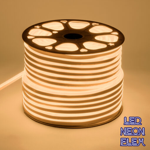 GloboStar® GLOBOSTAR® NEOVALE 70572 Ταινία Neon Flex LED 12W/m 840lm/m 120° DC 220-240V Αδιάβροχο IP65 120 x SMD2835 Chip/m Θερμό Λευκό 2700K Dimmable - Μ100 x Π0.8 x Υ1.6cm - 3 Χρόνια Εγγύηση
