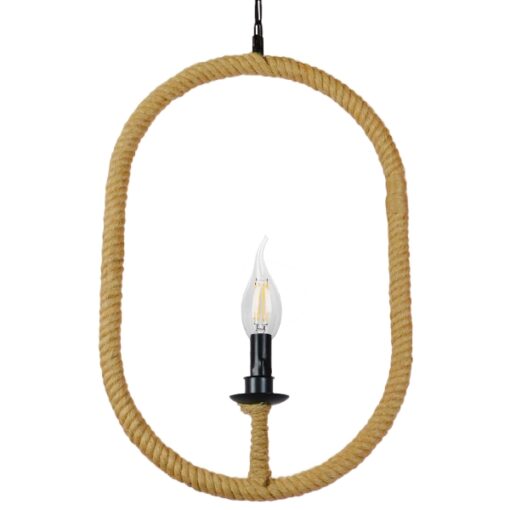 GloboStar® GLOBOSTAR® LINDELL 10001142 Vintage Κρεμαστό Φωτιστικό Οροφής με Ντουί 1 x E27 AC 220-240V IP20 - Μαύρο & Μπεζ - Μ35 x Π10 x Υ53cm