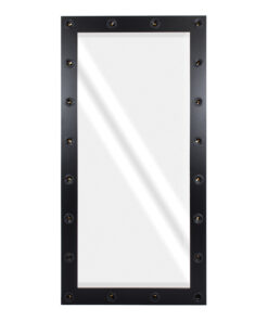 GloboStar® MAKEUP MIRROR-160x80-5 Μοντέρνος Καθρέπτης Μακιγιάζ με Πλαίσιο Φυσικού Ξύλου με Διακόπτη On/Off 20 x E27 AC220-240V - Μ80 x Π7 x Υ160cm - Μαύρος Έβενος 13 4d2a14 160x80 4