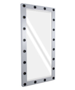 GloboStar® MAKEUP MIRROR-160x80-3 Μοντέρνος Καθρέπτης Μακιγιάζ με Πλαίσιο Φυσικού Ξύλου με Διακόπτη On/Off 20 x E27 AC220-240V - Μ80 x Π7 x Υ160cm - Γκρι Τσιμέντου 14 4d40dd 160x80 5