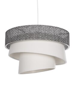 GloboStar® GLOBOSTAR® SIERA 203-0170 Μοντέρνο Κρεμαστό Φωτιστικό Οροφής με Ντουί 1 x E27 AC 220-240V IP20 - Μαύρο & Λευκό - Μ38 x Π38 x Υ26cm