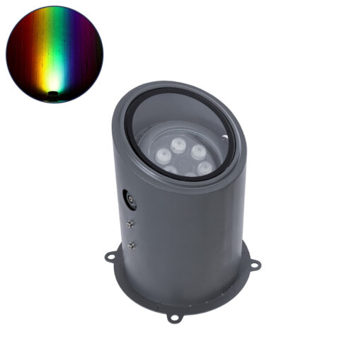 GloboStar® GloboStar® FLOOD-MILO 90736 Κινούμενος Προβολέας - Σποτ Φωτισμού Wall Washer για Φωτισμό Κτιρίων LED 12W 1020lm 10° DC 24V Αδιάβροχο IP67 Φ17 x Υ26cm RGBW DMX512 - Γκρι Ανθρακί - 3 Χρόνια Εγγύηση