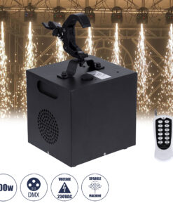 GloboStar® GloboStar® 51131 SIRENS Επαγγελματική Κρεμαστή Μηχανή Cold Sparkle Machine - Fountain Εφέ με Άκαυστες Σπίθες 600W AC 220V-240V DMX512 Display on Body & Ασύρματο Χειριστήριο - Μαύρο - L20 x W18 x H34cm