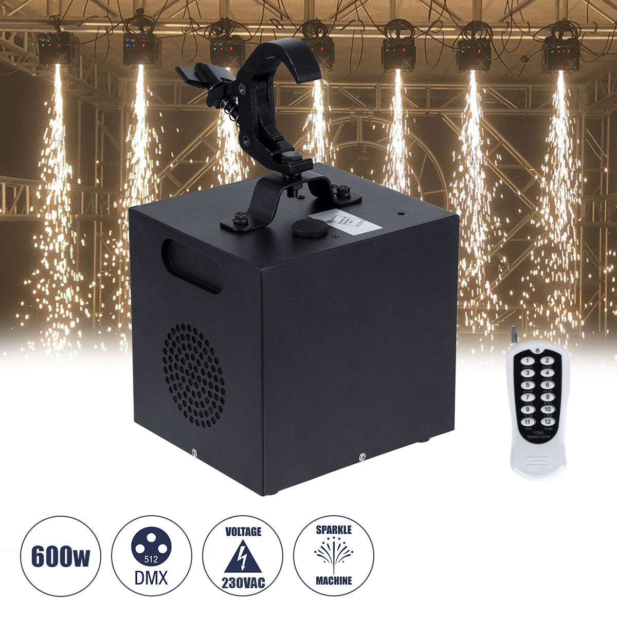 GloboStar® 51131 SIRENS Επαγγελματική Κρεμαστή Μηχανή Cold Sparkle Machine - Fountain Εφέ με Άκαυστες Σπίθες 600W AC 220V-240V DMX512 Display on Body & Ασύρματο Χειριστήριο - Μαύρο - L20 x W18 x H34cm 2 GloboStar® GloboStar® 51131 SIRENS Επαγγελματική Κρεμαστή Μηχανή Cold Sparkle Machine - Fountain Εφέ με Άκαυστες Σπίθες 600W AC 220V-240V DMX512 Display on Body & Ασύρματο Χειριστήριο - Μαύρο - L20 x W18 x H34cm