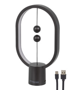 GloboStar® GloboStar® 76544 Επιτραπέζιο Φωτιστικό Πορτατίφ LED 15W 1500lm 360° DC 5V IP20 Θερμό Λευκό 2700K Μαύρο & Λευκό Πλαστικό - Μ14 x Π5.5 x Υ24.8cm - 2 Xρόνια Εγγύηση