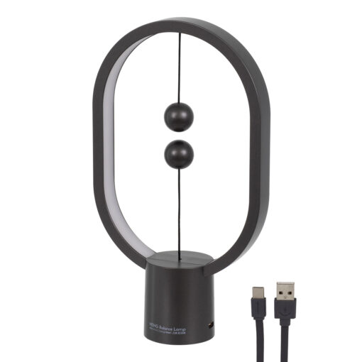 GloboStar® GloboStar® 76544 Επιτραπέζιο Φωτιστικό Πορτατίφ LED 15W 1500lm 360° DC 5V IP20 Θερμό Λευκό 2700K Μαύρο & Λευκό Πλαστικό - Μ14 x Π5.5 x Υ24.8cm - 2 Xρόνια Εγγύηση