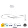 GloboStar® GLOBOSTAR® DEXTER 60918 Μοντέρνο Κρεμαστό Φωτιστικό Οροφής LED 120W 13440lm 300° AC 220-240V IP20 Ρυθμιζόμενο Λευκό CCT με Χειριστήριο από 2700K έως 6000K Dimmable - Lumileds SMD Chip - Λευκό - Μ103 x Π103 x Υ22cm - 3 Χρόνια Εγγύηση