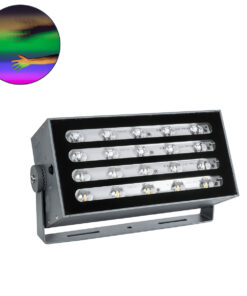 GloboStar® GLOBOSTAR® FLOOD-KENA 90765 Προβολέας Σποτ Wall Washer LED 40W 3400lm 120° AC 220-240V Αδιάβροχο IP67 RGBW - Γκρι Ανθρακί - Μ31 x Π10 x Υ17cm - 3 Χρόνια Εγγύηση