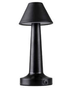 GloboStar® GloboStar® MOLLY 76515 Επαναφορτιζόμενο Επιτραπέζιο Φωτιστικό Πορτατίφ LED 1.5W 105lm 120° DC 5V IP44 Θερμό Λευκό 2700K Dimmable Μαύρο Αλουμίνιο - Μ10 x Π10 x Υ23cm - 2 Xρόνια Εγγύηση