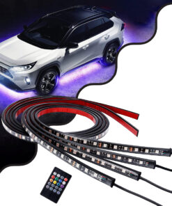 GloboStar® GLOBOSTAR® UNDERBODY 81841 Κιτ Διακοσμητικού Φωτισμού Αυτοκινήτου με IR Ασύρματο Χειριστήριο LED 72W 4320lm 120° DC 12V Αδιάβροχο IP65 Πολύχρωμο RGB - 2 Τεμάχια x Μ90 x Π1.3 x Υ1.3cm & 2 Τεμάχια x Μ120 x Π1.3 x Υ1.3cm - Πακέτο 4 Τεμαχίων - 1 Χρόνο Εγγύηση