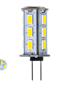 GloboStar® GLOBOSTAR® G4BACK 76133 Λάμπα G4 LED 5W 500lm 320° DC 12-24V IP20 Ψυχρό Λευκό 6000K Dimmable - Sanan SMD Chip - Back Pin - Μ1.8 x Π1.8 x Υ4.3cm - 2 Χρόνια Εγγύηση