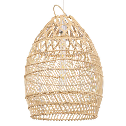 GloboStar® GLOBOSTAR® TAHITI 00710 Boho Κρεμαστό Φωτιστικό Οροφής με Ντουί 1 x E27 AC 220-240V IP20 - Μπεζ - Μ38 x Π38 x Υ50cm