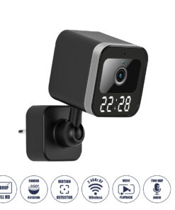 GloboStar® GloboStar® 86082 Επιτοίχια Κάμερα Πρίζας WiFi HD 1080P 350° Διπλή Κατέυθυνση Ομιλίας & Ανιχνευτή Κίνησης - Απομακρυσμένος Έλεγχος IP20 - Μαύρο - Μ6 x Π5.5 x Υ16cm - 2 Χρόνια Εγγύηση