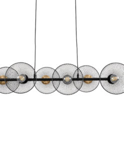 GloboStar® GLOBOSTAR® VERONA 00587 Μοντέρνο Κρεμαστό Φωτιστικό Οροφής με Ντουί 6 x E27 AC 220-240V IP20 - Μαύρο & Χρυσό - Μ100 x Π28 x Υ20cm